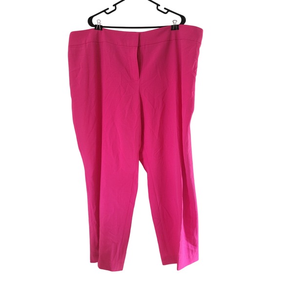 Kasper‎ Woman NWT Dress Pants Hot Pink Career Trouser Straight Leg 24W - Picture 1 of 6